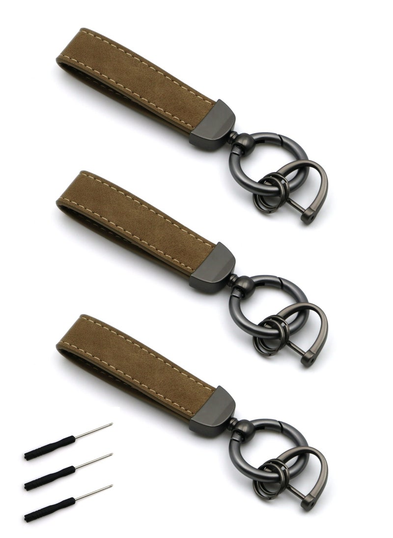 3 Pieces Universal PU Leather Keychain with Key Rings and Anti-Lost D-Ring, Durable Zinc Alloy Metal 360° Rotatable Compatibility Car Keys Holder Organizer, for Men Women with 3 Screwdrivers - pzsku/ZFDB8DA21CBA594875793Z/45/_/1720439118/c6eba0e7-6d6e-44f1-982c-11d6cecf607a