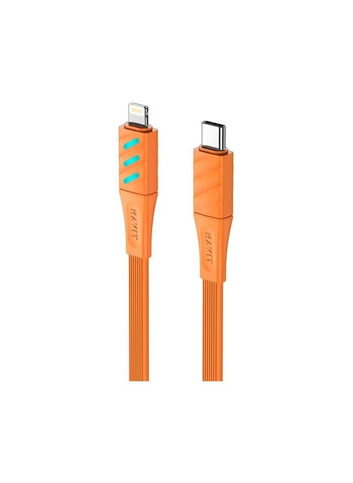 havit HAVIT charging and data transfer cable Type-C - Lightning  HV-CB6255 - 30W with LED indicator 1M orange  - Image 3