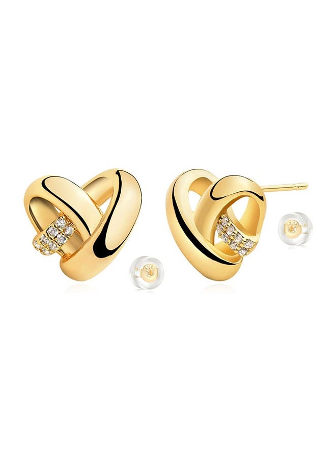 Mevecco Women Earrings Gold Stud 14K Gold Filled Small Simple Handmade Hypoallergenic Everyday Jewelry  - Image 1