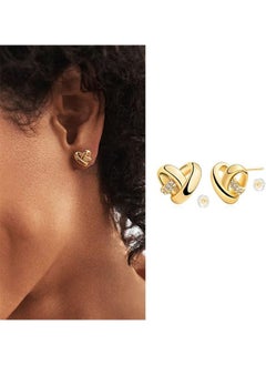Mevecco Women Earrings Gold Stud 14K Gold Filled Small Simple Handmade Hypoallergenic Everyday Jewelry  - Image 3