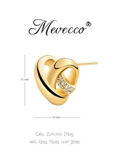 Mevecco Women Earrings Gold Stud 14K Gold Filled Small Simple Handmade Hypoallergenic Everyday Jewelry  - Image 4