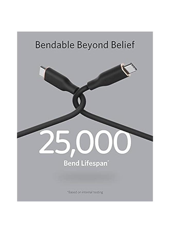 Generic PowerLine III Flow, USB C to USB C Cable 60W 6ft/ft, USB 2.0 Type C Charging Cable Fast Charge for MacBook Pro 2020, iPad Pro 2020, iPad Air, iPad Mini 6, Pixel, Switch| Black  - Image 2
