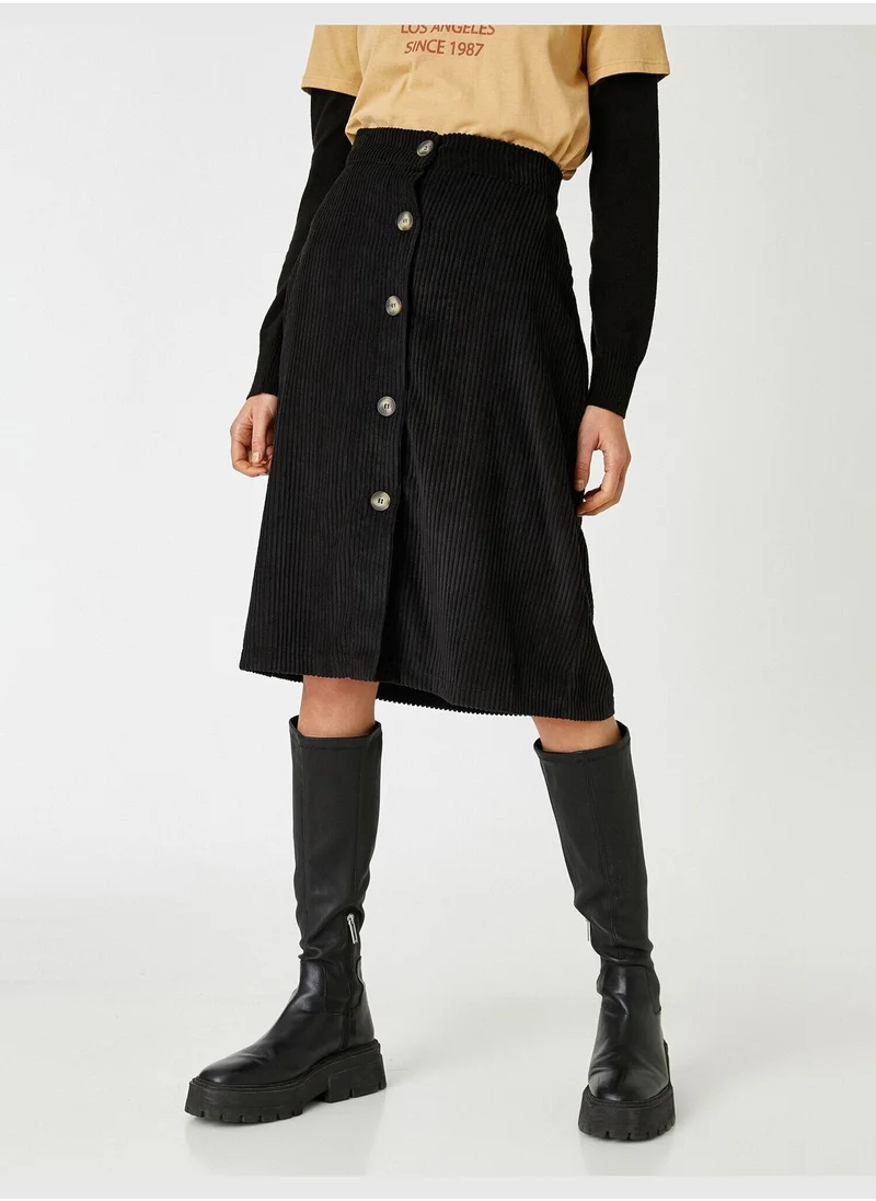 KOTON Button Detailed Skirt