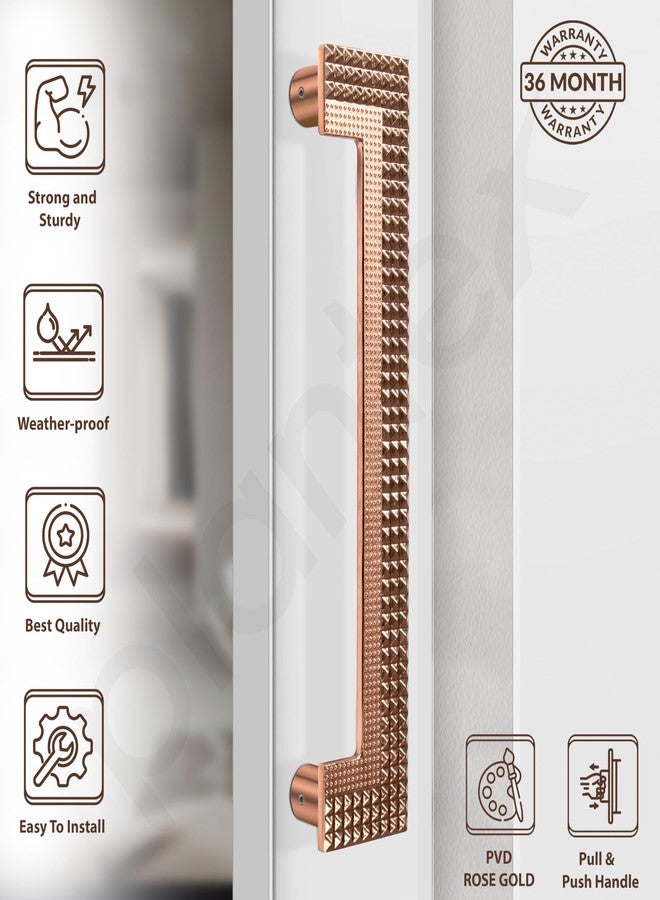 Plantex 13 Inch Main Door Handle/Heavy Duty Door Handle for Home Decor/Pull Push Handle - Pack of 1 (296-Rose Gold) - Image 3