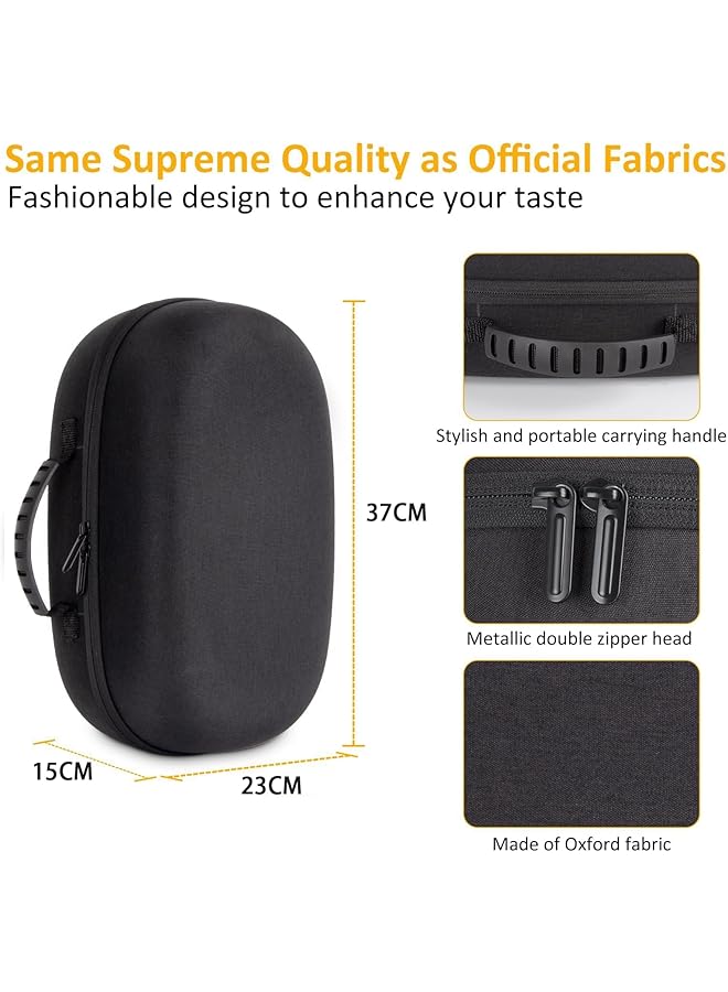 erorex Larger Carrying Case For Meta Oculus Quest 3 Hard Eva Quest 3 Case Compatible With VR Headset Headstrap＆Controllers Accessories Portable Handbag Suitable For Travel Home Storage Black - Image 3