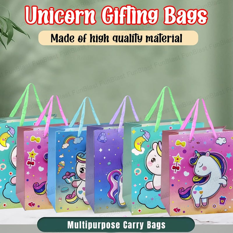 FunBlast Paper Bags for Gifts – Pack of 6 Pcs Paper Goodie Bags Small, Kraft Paper Bags with Handles for Birthday, Wedding, Party and Other Festivals - Random Color & Design - Image 4