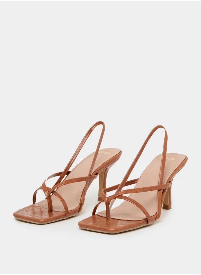 Styli Strappy Textured Sandals