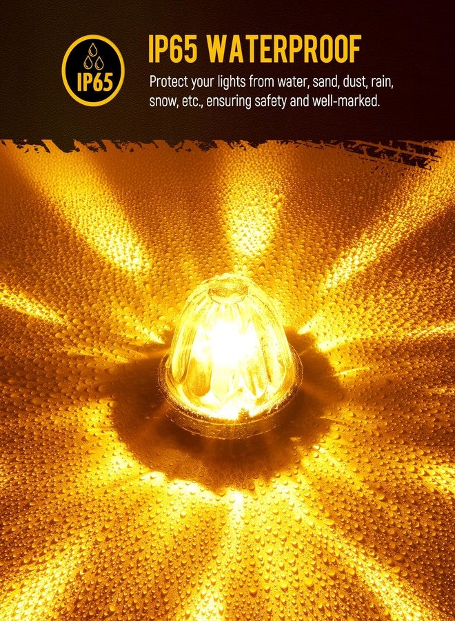 Partsam 2Pcs Dual Color Amber/Purple LED Glass Lens Watermelon Lights [Patented], Turn Signal Marker Lights with Stainless Steel Bezel Compatible with Kenworth Peterbilt Freightliner - Image 3