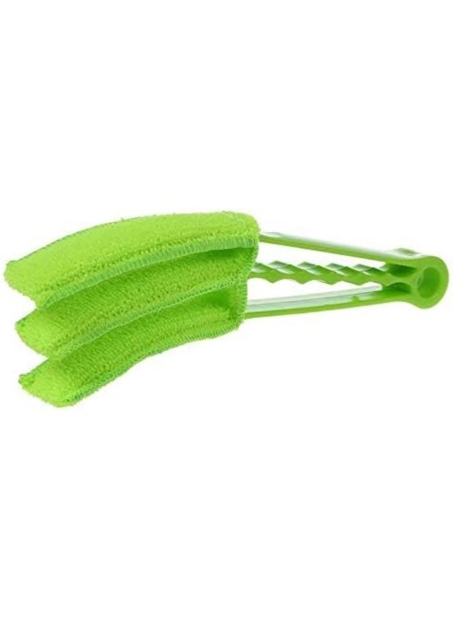 Spaceshoop Cleaning brush Microfiber Removable Washable Cleaning Brush Clip Household Duster Window Leaves Blinds Cleaner Brushes Tool clean (1pc, green) - Image 1