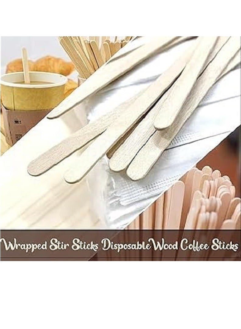 200 individually wrapped wooden coffee sticks, the length of the stick makes it convenient to move inside the cups  - Image 5