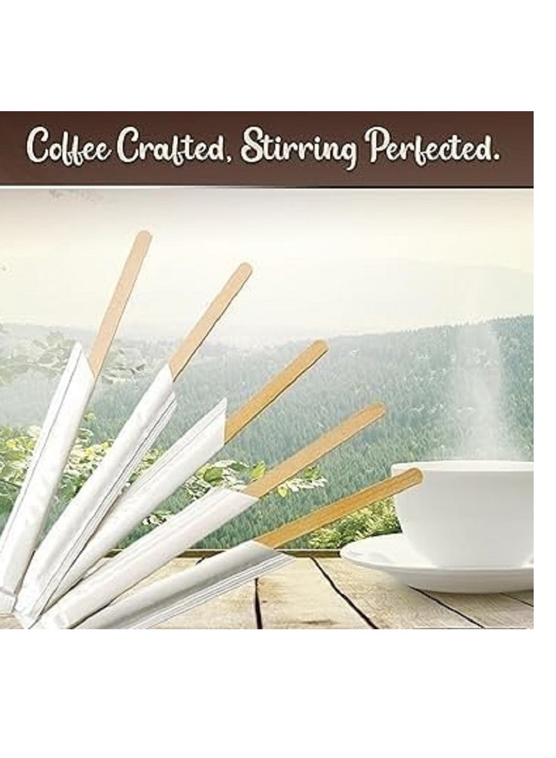 200 individually wrapped wooden coffee sticks, the length of the stick makes it convenient to move inside the cups  - Image 3