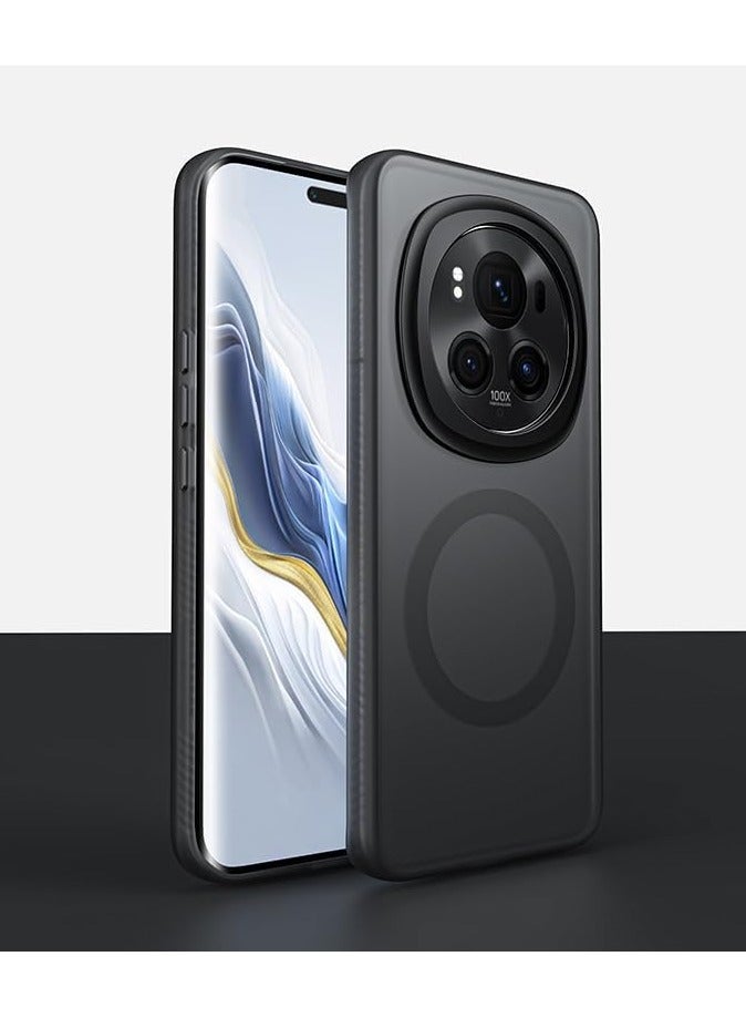 general Magnetic Case Compatible with Honor Magic 6 Pro Case, Frosted Translucent Airbag Anti-drop Shockproof Scratch-Resistant Back Cover Shell for Honor Magic 6 Pro - Image 1