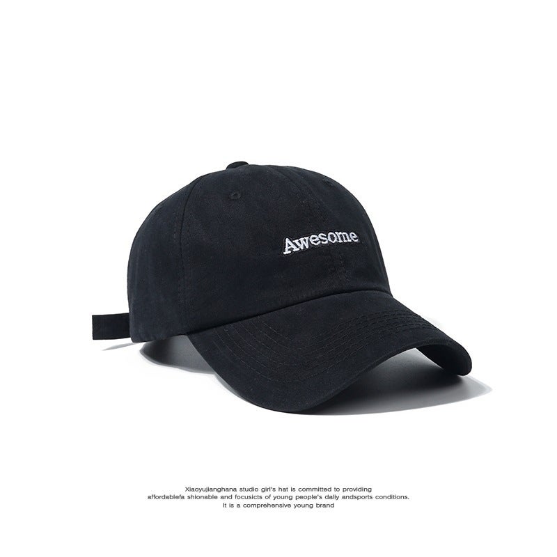 Korean Large Brim Baseball Cap Slimming Fit Black AWESOME - Image 1