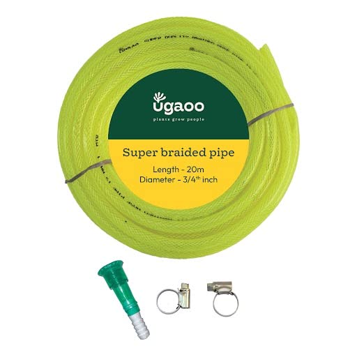 UGAOO Green Water Hose PVC Pipe For Home Gardening, Cleaning, Outdoor-Indoor Use (Super, 0.75 Inch - 20 m) - Image 1