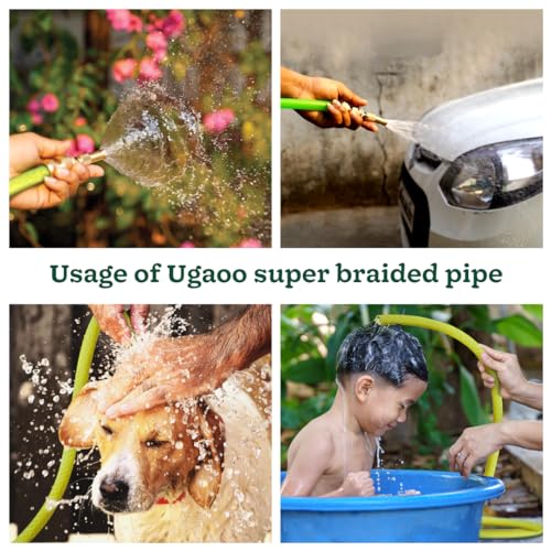 UGAOO Green Water Hose PVC Pipe For Home Gardening, Cleaning, Outdoor-Indoor Use (Super, 0.75 Inch - 20 m) - Image 5