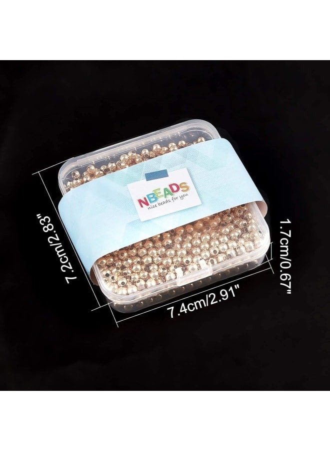 1000 قطعة 4 مم خرز نحاسي دائري مطلي بالذهب لصنع المجوهرات بنفسك