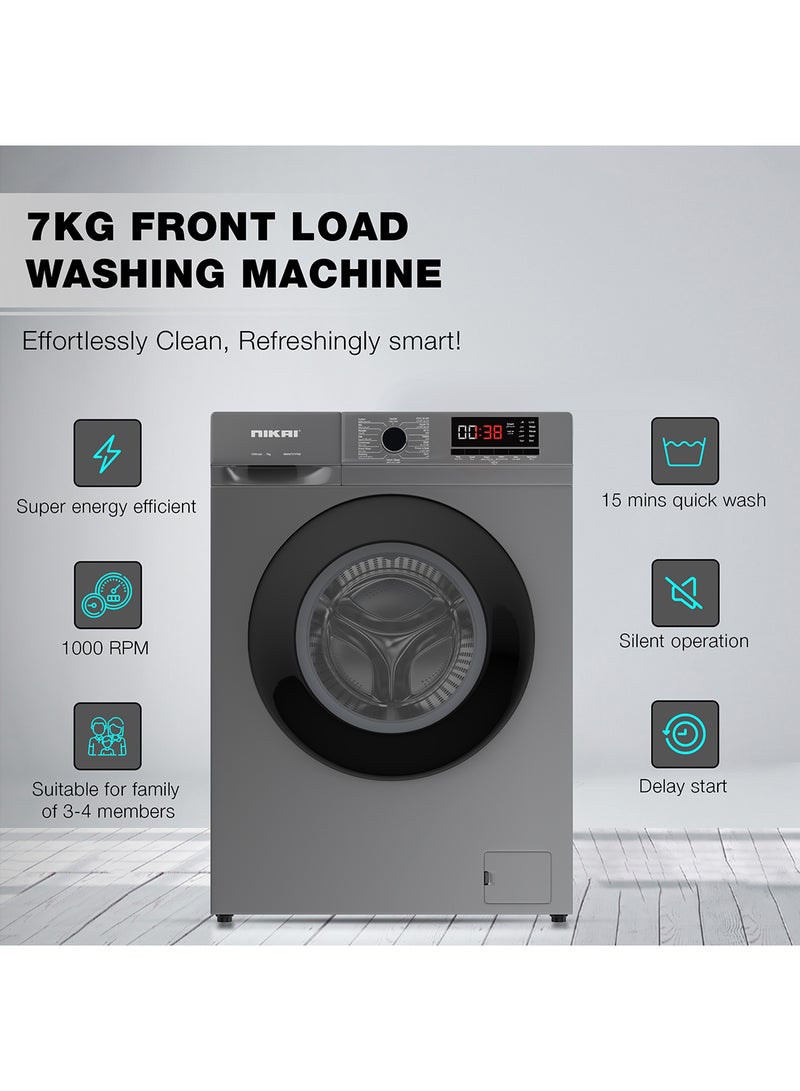 NIKAI Bundle 410L Double Door Refrigerator + 7kg FL Fully Automatic Washing Machine (NWM700FN9S) + Microwave 20L (NMO616) 410 L 113 W NRF410FSS+NWM+NMO Silver - Image 3
