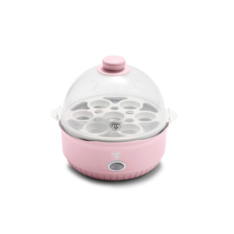 GreenLife GreenLife Rapid Egg Cooker 7 Egg Capacity for Hard Boiled Poached Scrambled and Omelet Tray Easy One Switch Dishwasher Safe Parts BPAFree Pink 