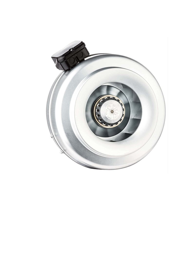 Heavy Duty Round Metal AC Centrifugal In-Line Duct Fan Industrial, Factories, Kitchen, Bathroom, Ventilation Blower Fan (4 Inch 60W) - Image 1