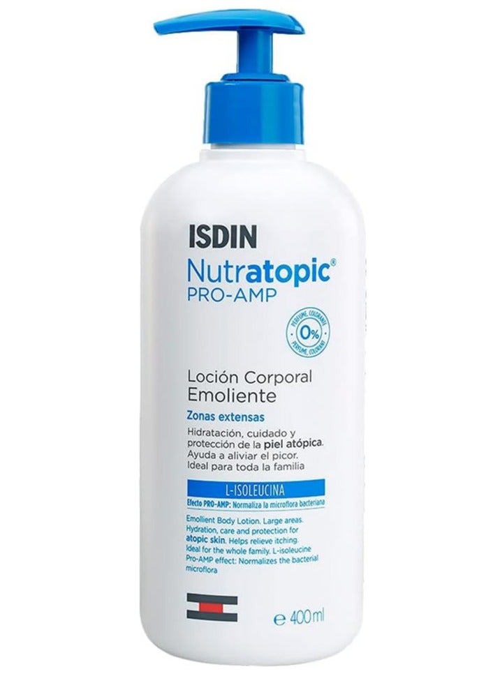 Nutratopic Pro-AMP Emollient Lotion, Designed For The Daily Care And Hydration of Dry And Atopic Skin 400ml
