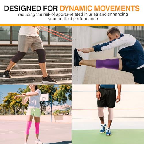 Doc Miller 2 Pack Knee Compression Sleeve Brace for Men & Women - Best Support for Gym Workout, Running, Sports, ACL, Meniscus Tear, Arthritis, Joint Pain Relief & Injury Recovery - Image 2