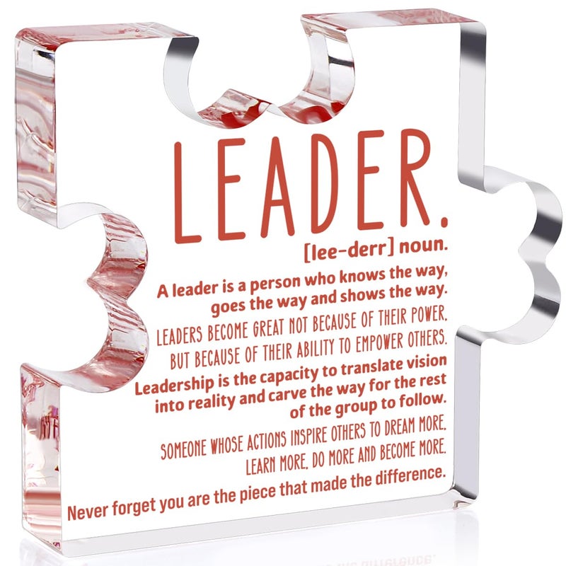 TuSuQing Thank You Gifts for Leader Boss Mentor Supervisor Retirement Leaving Coworker Farewell Promotion Celebration Birthday Work Office Gift Great Leader Irregular Acrylic Decorative Table Signs - Image 1