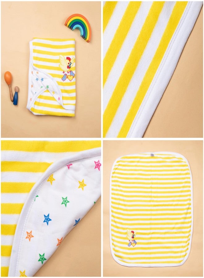 Tinycare Cotton Bath Towel for New Born, Extra Soft Terry Fabric Printed Towel for Kids/Toddler/Infants, Quick Absorbent, Reusable Napkins Bathing Towels (72 x 72 cm, Yellow)_Pack of 1 - Image 5