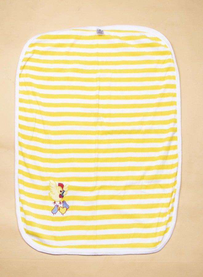 Tinycare Cotton Bath Towel for New Born, Extra Soft Terry Fabric Printed Towel for Kids/Toddler/Infants, Quick Absorbent, Reusable Napkins Bathing Towels (72 x 72 cm, Yellow)_Pack of 1 - Image 3