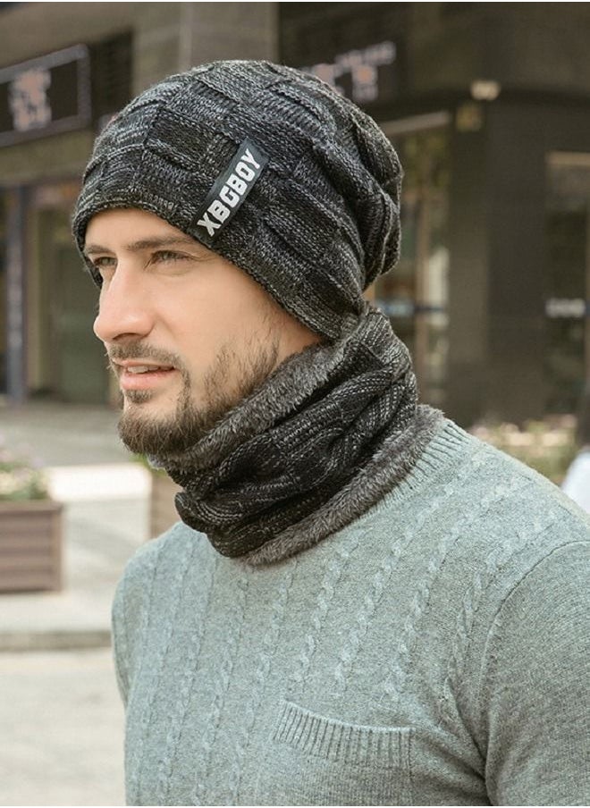 نيبمينينت قبعة محبوكة طقم وشاح أسود  - Image 1