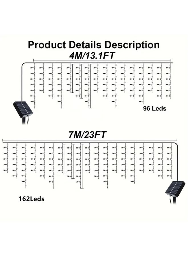 Solar String Lights 23FT 162LED Multicolor 8 Modes IP65 Waterproof Outdoor Indoor - Image 2