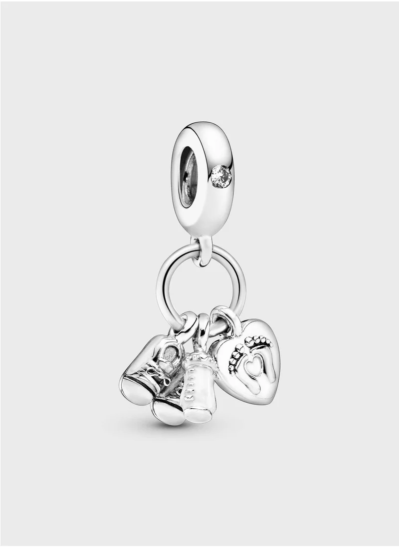 PANDORA Baby Bottle & Shoes Dangle Charm