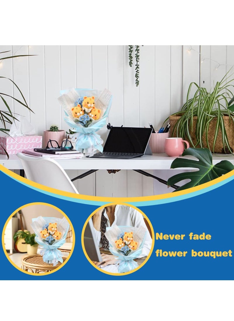 Generic - Beginner Crochet Kit with Yarn and Detailed Tutorials for Adults and Kids, Perfect for Creating Beautiful Animal and Bouquet Designs - Image 1