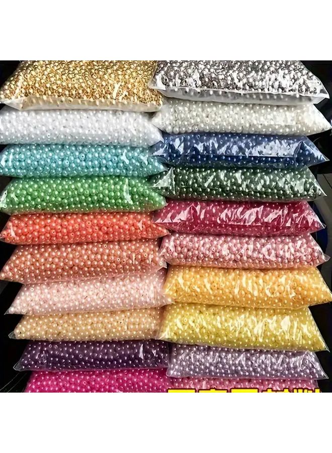 500 خرزة متعددة الألوان بحجم 6 مم لتزيين المجوهرات ادوات الحرف اليدوية - Image 1