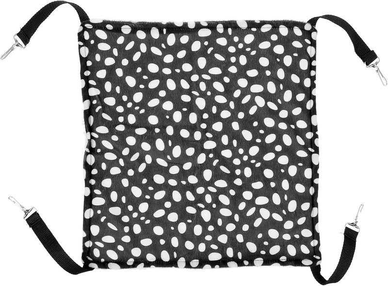 PRETYZOOM Double-Sided Breathable Pet Cat Hammock Bed 35x35cm Hanging Cat Sleeping Mat for Indoor Use Black and White Polka Dot Medium-Size Den Cushion - Image 1