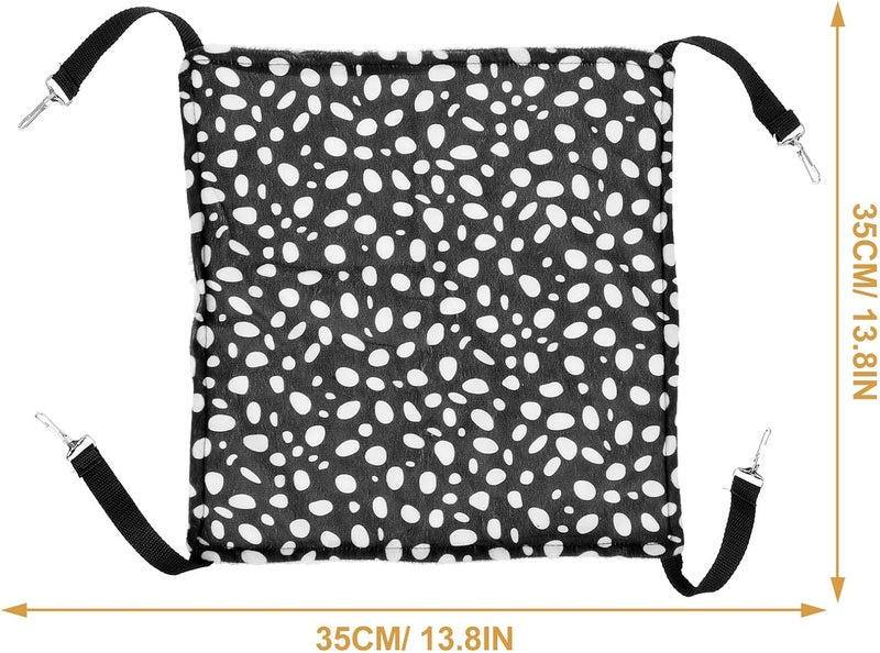 PRETYZOOM Double-Sided Breathable Pet Cat Hammock Bed 35x35cm Hanging Cat Sleeping Mat for Indoor Use Black and White Polka Dot Medium-Size Den Cushion - Image 2