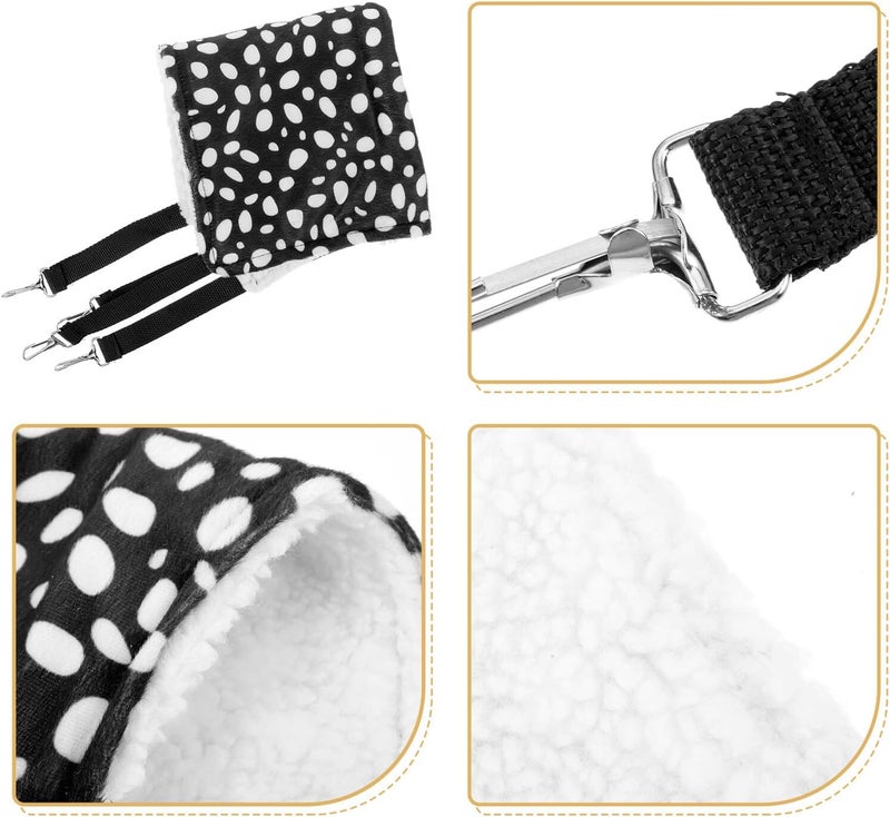 PRETYZOOM Double-Sided Breathable Pet Cat Hammock Bed 35x35cm Hanging Cat Sleeping Mat for Indoor Use Black and White Polka Dot Medium-Size Den Cushion - Image 3