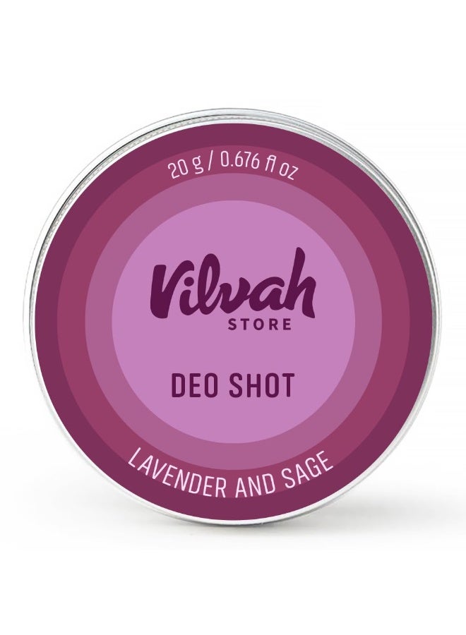 Vilvah Store Underarm Odor Deodorizer Cream | Deodorant to Soothe and Nourish the Armpits | Lavender And Sage Flavour Deo Shots | Suitable For Men & Women | 20Gm - Image 1