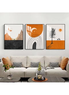 FASHION HOME 3PCS Wall Art Bright Style Minimalist Decor Modern Abstract Canvas Prints Poster Picture Framed Paintings Decorations  - Image 4