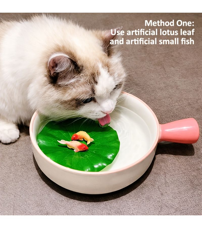 Artificial Lotus Leaf Cat Water Set With 2 Koi Fits All Bowls - Image 2