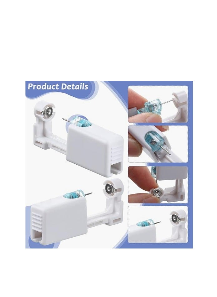12 Pairs No Pain Ear Piercing Kit, Disposable Self Piercing Gun with 24Pcs Ear Studs & Cleaning Tools, Portable Nose Ear Piercer for Home Household Use, Safe Easy-to-Use Body Piercing Tools for Men Women（253） - Image 2
