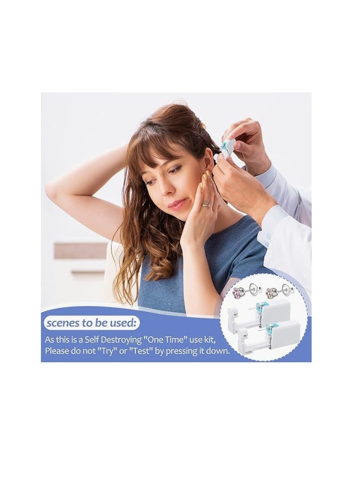 12 Pairs No Pain Ear Piercing Kit, Disposable Self Piercing Gun with 24Pcs Ear Studs & Cleaning Tools, Portable Nose Ear Piercer for Home Household Use, Safe Easy-to-Use Body Piercing Tools for Men Women（253） - Image 4