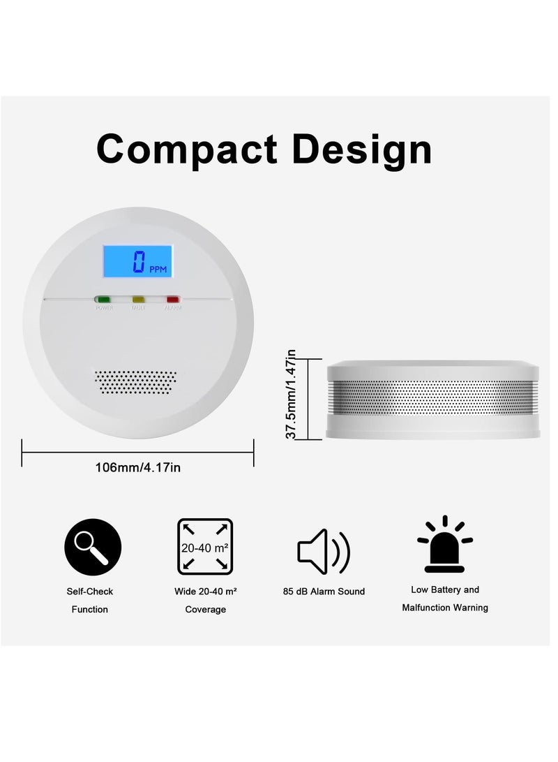 SYOSI Carbon Monoxide Alarm Detector, Detector with LCD Display, CO Battery Powered, High Decibel for Home, Garage, Office - Image 5