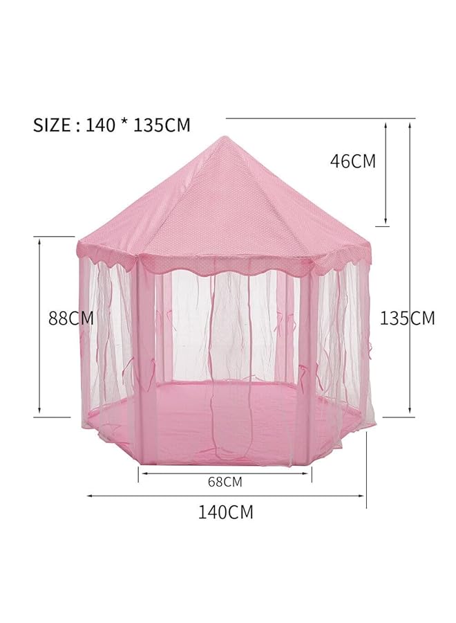 جو تو كامبس خيمة لعب على شكل قلعة الأميرة للبنات، مناسبة للاستخدام الداخلي والخارجي، مقاس 140×135×140 سم | خيمة أطفال سداسية الشكل على شكل قلعة الأميرة | خيمة لعب للأطفال، هدية عيد ميلاد للبنات - Image 2