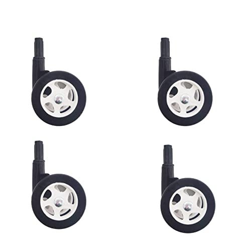 WYI Baby Walker Wheels Replacement - Set of 4, Plastic Rubber Wheels, Universal (A-Black) - Image 1