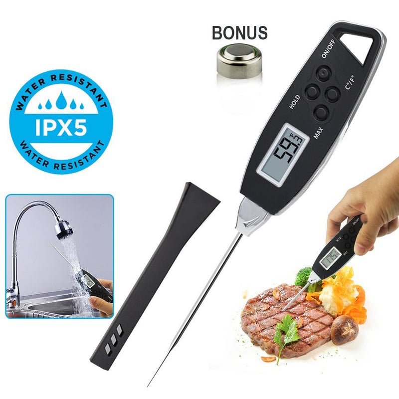 Instant Read Meat Thermometer Waterproof Barbecue Thermometer Pen-probe Food Thermometer for Kitchen Outdoor Cooking BBQ Smoker Milk - Image 2
