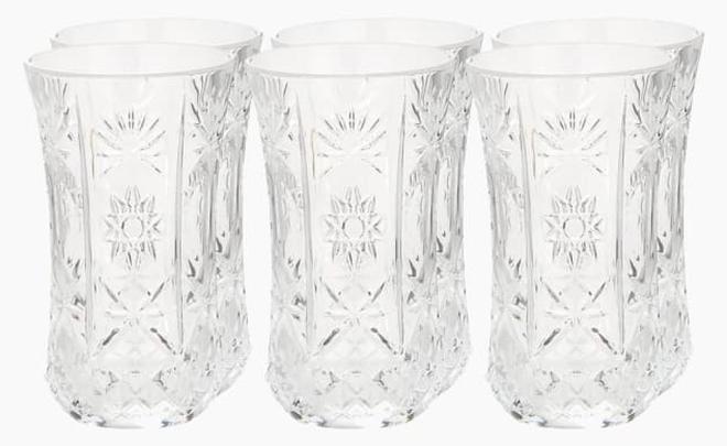 Zinnia Impero Glass Cup Set of 6 – Medium Size – Stylish Drinking Set
