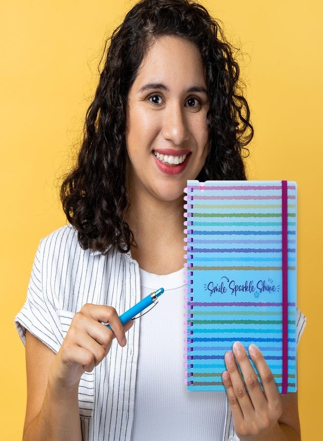 DOODLE A5 Notebook with Soft Spiral Wiro, Elastic Band Closure & Pen Holder | Beautifully Printed PP Cover | 160 Pages of Premium Ruled Paper | Perfect for School, College & Office Use - Bright Beam - Image 5