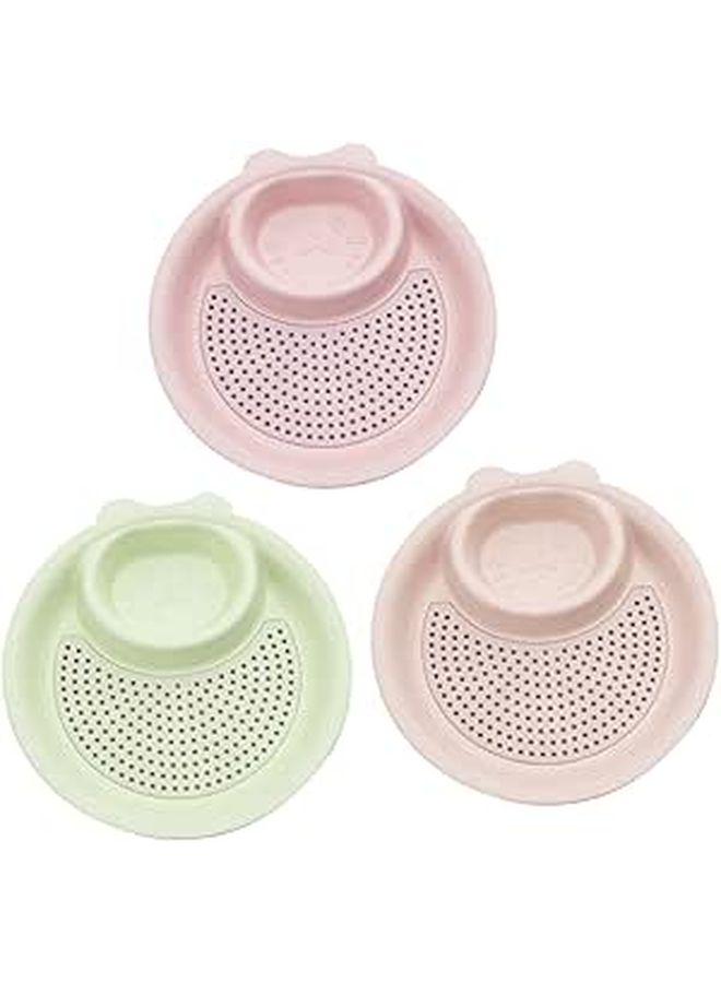 Nordic Green Wheat Straw Dipping Dish Set 3Pcs Double Layer - Image 1