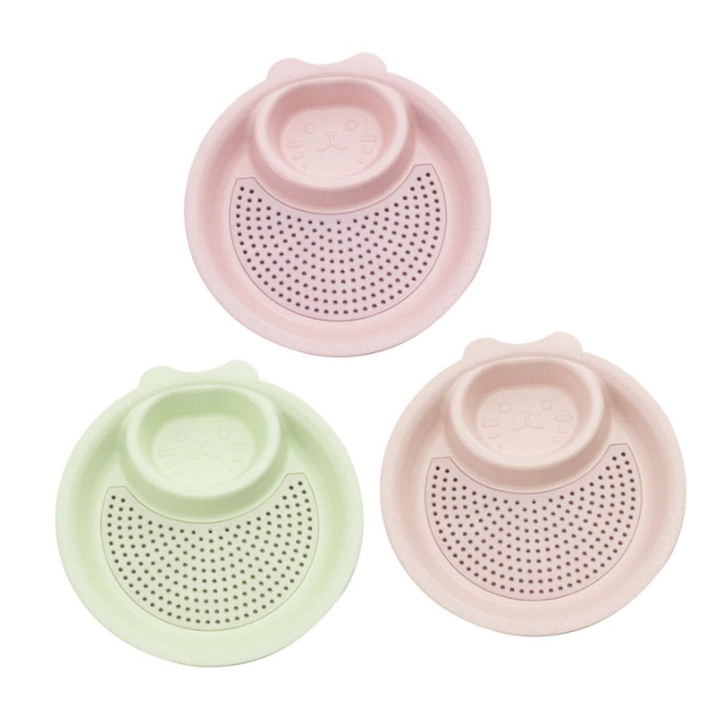Nordic Green Wheat Straw Dipping Dish Set 3Pcs Double Layer - Image 2