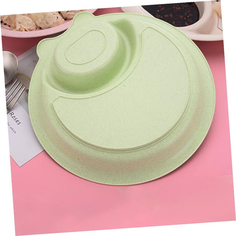 Nordic Green Wheat Straw Dipping Dish Set 3Pcs Double Layer - Image 5